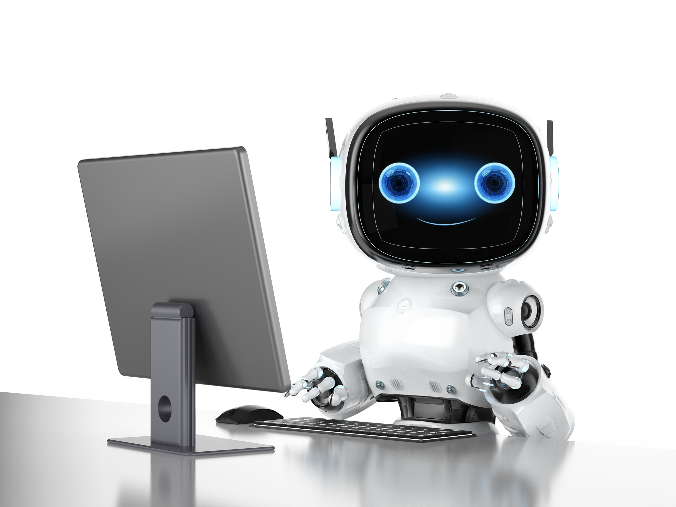 Small robot assistant with computer screen